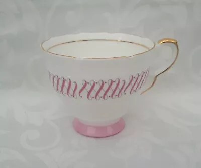 Buy Royal Stafford Lyric Tea Cup Bone China Footed Teacup In Pink Grey White & Gold • 17.95£