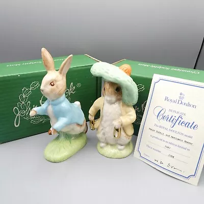 Buy Beswick Beatrix Large Figurines Peter Rabbit & Benjamin Bunny MIB + Coa LTD Ed • 59.99£