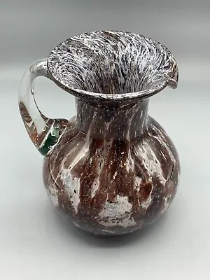 Buy Art Glass Vase Pitcher  6  Hand Blown, Amethyst Speckeled • 17.36£