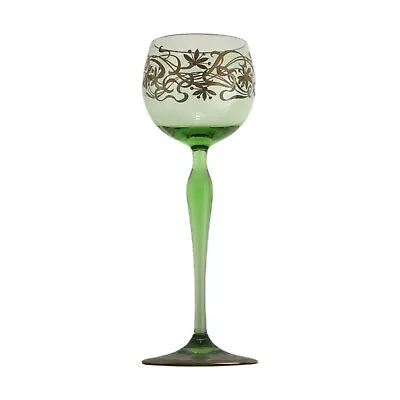 Buy BOHEMIAN - Art Nouveau / Josephinenhutte Enamel Hock Wine Glass - 19.5cm • 150£