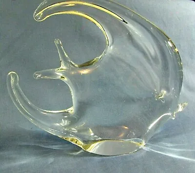 Buy Studio Art Glass Large Beautiful Clear Angel Fish Figurine Paperweight 8.5   • 23.71£