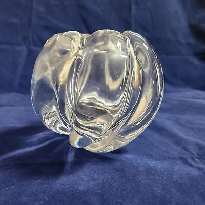 Buy ORREFORS Rose Bowl Edvin Ohrstrom Swirl Crystal Glass Vase Sweden SIGNED Vintage • 48.03£