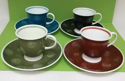 Buy 4 Harlequin Susie Cooper Coffee Cups And Saucers • 29.99£