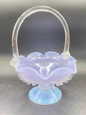Buy Victorian Vaseline Glass Posy Bowl Hand Blown Glass-Art Light Purple & Blue Hue • 69.47£