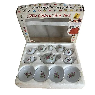 Buy 12pc. Toy China Tea Set In Original Box Floral Design Made In Taiwan Vintage • 13.23£