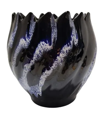 Buy Vintage Blue Mountain Pottery Tulip Vase Cobalt W/White Drip RARE Canada 6.5x6.5 • 24.10£