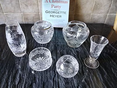 Buy A Collection Of Six Small Cut Glass Ornaments • 10£