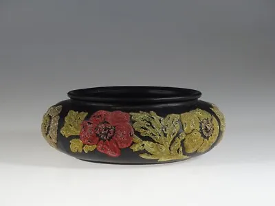 Buy Deco Tiffin Black Satin Glass #8142 Lilique  Bowl Coralene Decoration C.1927 • 75.71£