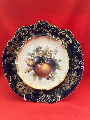 Buy C 1920 Hammersley & Co Hand Painted Cabinet Plate Apple & Plums Pattern #4938 • 79.20£