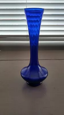 Buy Vintage Cobalt Blue Glass Stem Vase • 4.99£