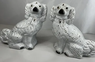 Buy Vintage Pair Large Staffordshire Mantle Dogs 32cm #232 • 19.95£