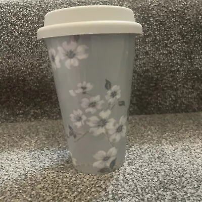 Buy Laura Ashley Home Floral Ceramic Travel Mug Seldom Used • 8£