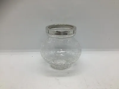 Buy Antique Sterling Silver Birmingham 1904 Rimmed Crackle Glass Posy Vase • 27£