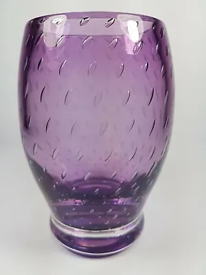 Buy Retro Vintage Controlled Bubble Design Amethyst Colour Glass Flower Vase 6  Tall • 24.50£