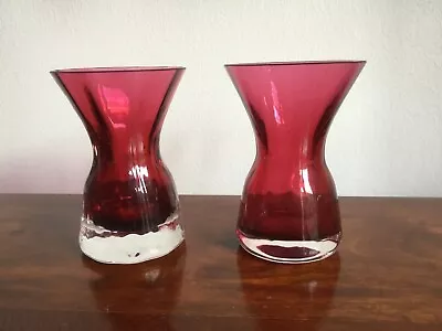 Buy Dartington Cranberry Glass Miniature Vases Ex Condition Vintage Glass   Quality • 8.95£