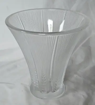 Buy Stunning Lalique Fluted Shaped Glass Vase, Circa Late 20th Century, Signed • 260£