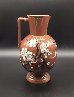 Buy Watcombe Porcelain - Floral Enamel Decorated Terracotta Jug Christopher Dresser • 149£