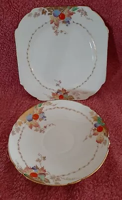 Buy Shelley Side Plate & Saucer With Leaves And Fruit  • 19.99£