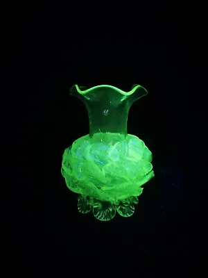 Buy Victorian Possibly Manganese Glass Vase, With Applied Leaves  • 6.99£