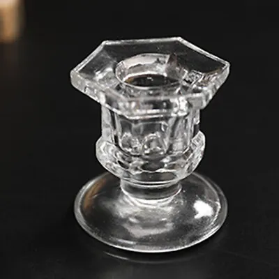 Buy Vintage Clear Glass Creative Candlestick Dinner Candle Holder Tablescape Antique • 6.97£