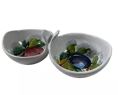 Buy Vintage Italian Hand Painted  Divided Two Compartment Condiment Bowl 143/2 • 12.32£