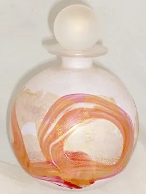 Buy Isle Of Wight Studio Glass 'Golden Peacock' Pink Large Round Perfume Bottle • 10.50£