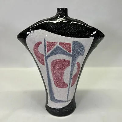 Buy Vintage MCM Alvino Bagni For Raymor Ceramic Cubist Vase Black Pink Blue White • 175.36£