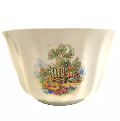 Buy VTG 50s Royal Victoria Wade Pottery Staffordshire A Somerset Cottage Sugar Bowl • 8.99£
