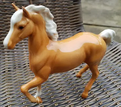 Buy Beswick Vintage  Arab Prancing Horse Glossy Palomino  Model 1261 Very Good Cond • 29.99£