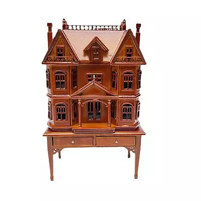 Buy Dollhouse Miniature Villa 1/12 Scale Table Display Cabinet Gifts Wooden House • 43£