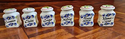 Buy Set 6 Vintage Toni Raymond Hand Painted Spice Jars One Jar As Found • 9£