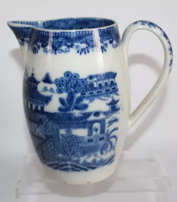 Buy ANTIQUE EARLY 19th C BLUE & WHITE PEARLWARE BARREL SHAPED WILLOW PATTERN JUG • 14.99£