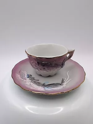 Buy Dragon Ware Small Childs China Cup & 3.5  Saucer Wide Pink & White Moriage Toy • 9.59£