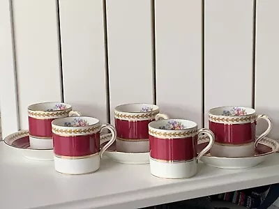 Buy 8pc Paragon HM Appointment Pattern No G3141/1 Maroon Chelsea Bird Cups & Saucers • 20£