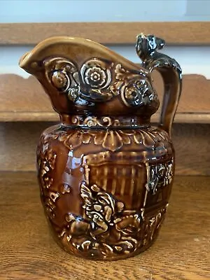Buy Vintage Arthur Wood Brown Ceramic Horse Patterned Shaped Handle Pottery Jug H8  • 9£