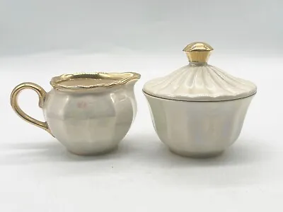 Buy Vintage Royal Victoria Wade Pottery Lustre Ware Milk Cream Jug & Sugar Bowl • 18.99£