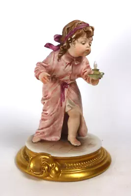Buy Capodimonte Figure Of Girl With Candle By Bruno Merli • 25£