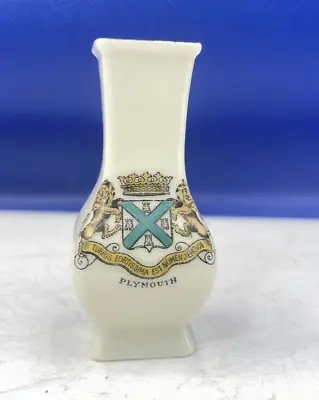Buy PLYMOUTH Crested China CHIMENEA  Grafton ABJ England Pilgrims Vase • 14.97£