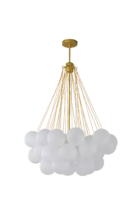 Buy Modern Glass Cloud Ball Chandelier Metal Ceiling Lights White Gold Pendant Light • 199.95£