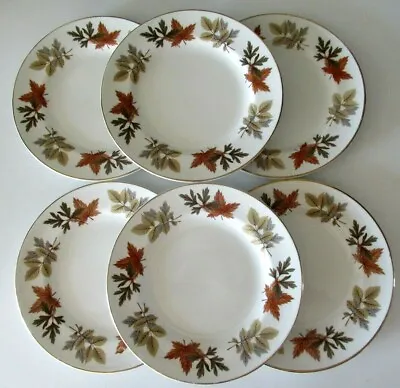 Buy Vintage Staffordshire Swinnertons  Autumn Leaves  : Six Tea / Side Plates. • 17.99£