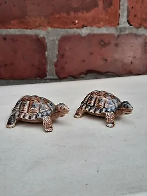Buy Two Vintage Wade Pottery Tortoise Ornamental Figurines Back Stamped • 14£