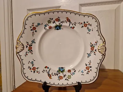Buy Vintage Tuscan China Square Plate Serving Plate Cake / Bread Plate Floral Bird  • 13£