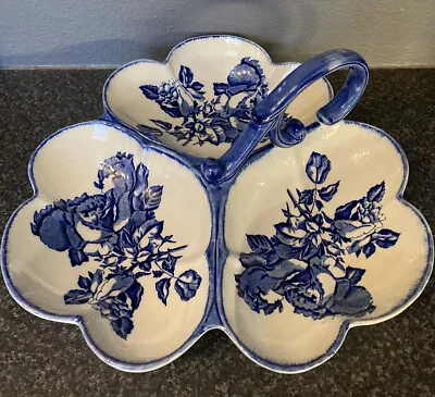 Buy Vintage Blakeney Three Sectioned Handled Dish Ironstone Hors D’oeuvres • 15£