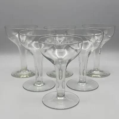 Buy Vintage 1950s Crystal Hollow Stem Champagne Glass Set Of 6 Elegant Party Glasses • 90.13£