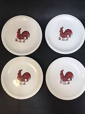 Buy Vintage Set If 4 French Faience Pottery Rooster / Cockerel Salad Plates  7.5” • 25£