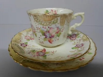 Buy Antique Vintage China Tea Set Trio Hand Painted Cup Saucer Side Plate C1920-29 • 24£
