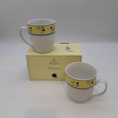 Buy Royal Doulton Everyday Blueberry Pattern Mugs X 2 BNIB (#H1/20) • 19.99£