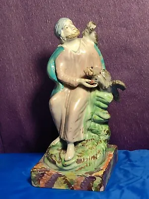 Buy Antique Early Staffordshire Pearlware Pottery Figure Elijah And Ravens • 50£
