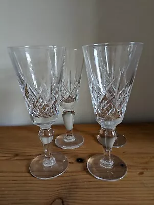 Buy 4 X Royal Doulton Fluted Champagne Crystal Glasses JULIA Cut • 59.99£