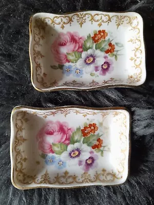 Buy Two Small Staffordshire China Floral Dishes • 15£
